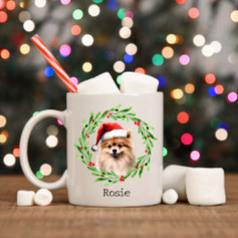 Taza De Café Navidades Perro Mascota de vacaciones de Pomerania
