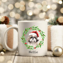 Taza De Café Navidades Perro Shih Tzu Santa Holidays Mascota