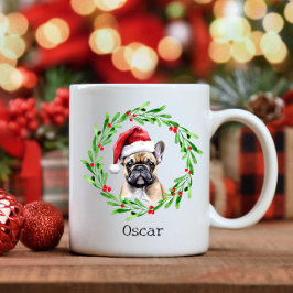 Taza De Café Navidades Perro Tan Frenchie Bulldog Mascota franc