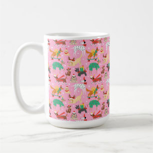 Taza De Café Navidades perros con traje de vacaciones