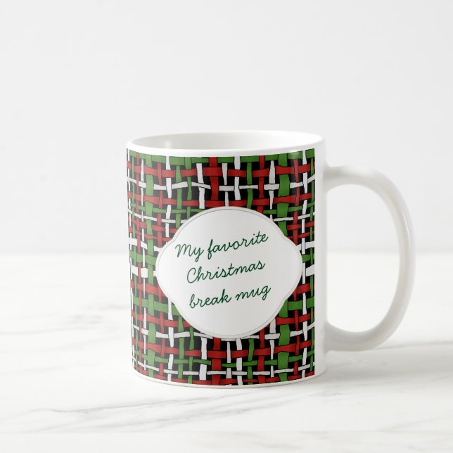 Taza De Café Navidades Personalizado Burlap Gráfico (Derecha)