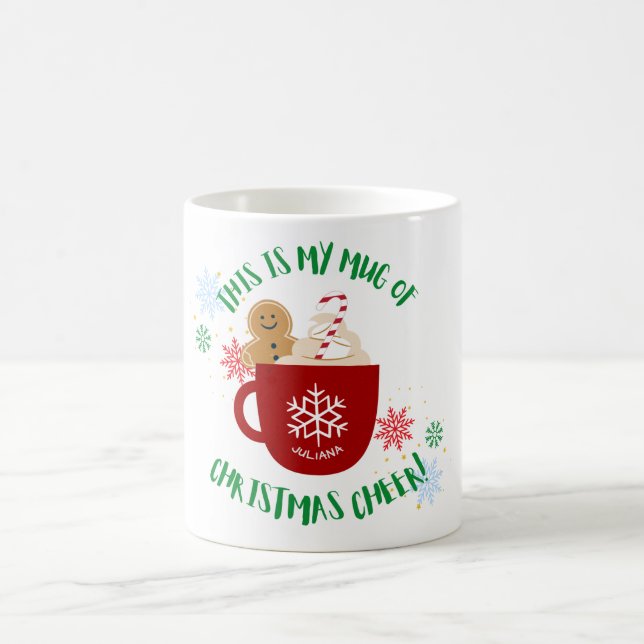 Taza De Café Navidades personalizados Cheer Mug (Centro)