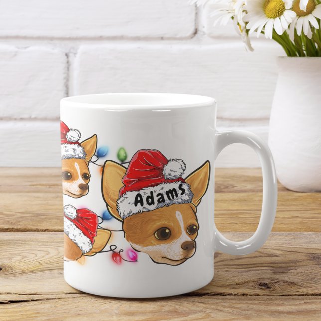 Taza De Café Navidades personalizados Chihuahua Head Santa Hat  (Subido por el creador)