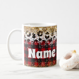 Taza De Café Navidades personalizados colocó al Purpurina Coffe