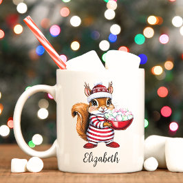Taza De Café Navidades personalizados de ardilla