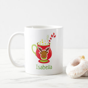 Taza De Café Navidades personalizados de cacao caliente de reno