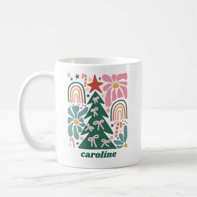Taza De Café Navidades personalizados de coqueta barba de flore (Izquierda)