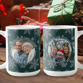 Taza De Café Navidades Personalizados de fotos de copos de niev