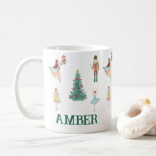 Taza De Café Navidades personalizados de Nutcracker y Ballerina