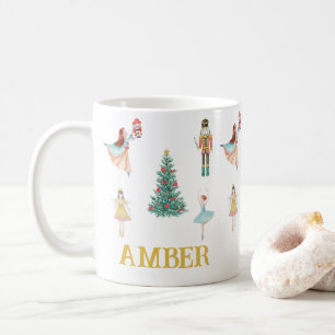 Taza De Café Navidades personalizados de Nutcracker y Ballerina