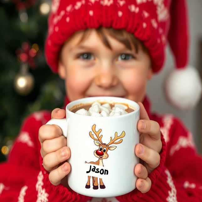 Taza De Café Navidades personalizados de renos personalizados (Subido por el creador)