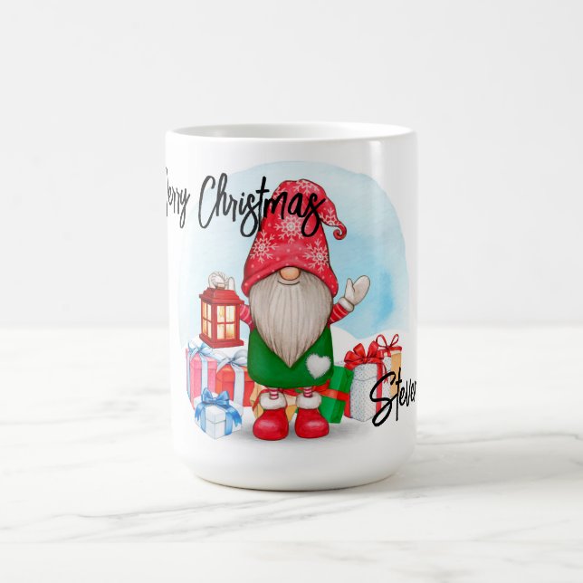 Taza De Café Navidades personalizados Gnome Coffee Mug (Centro)