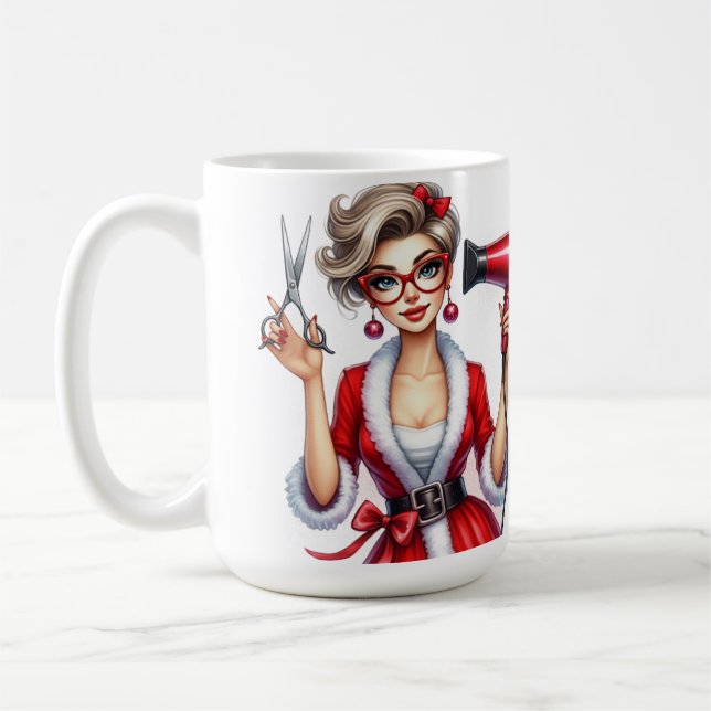 Taza De Café Navidades personalizados Hair Stylist (Izquierda)
