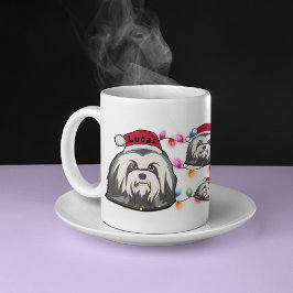 Taza De Café Navidades personalizados Havanese Head Santa Hat D