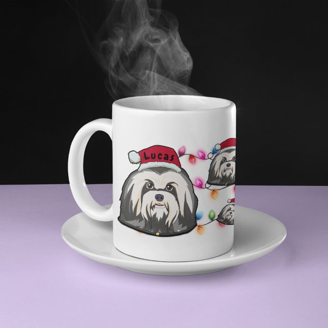 Taza De Café Navidades personalizados Havanese Head Santa Hat D (Subido por el creador)