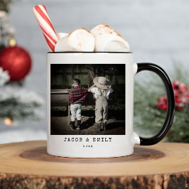 Taza De Café Navidades personalizados mínimos de una foto de ép