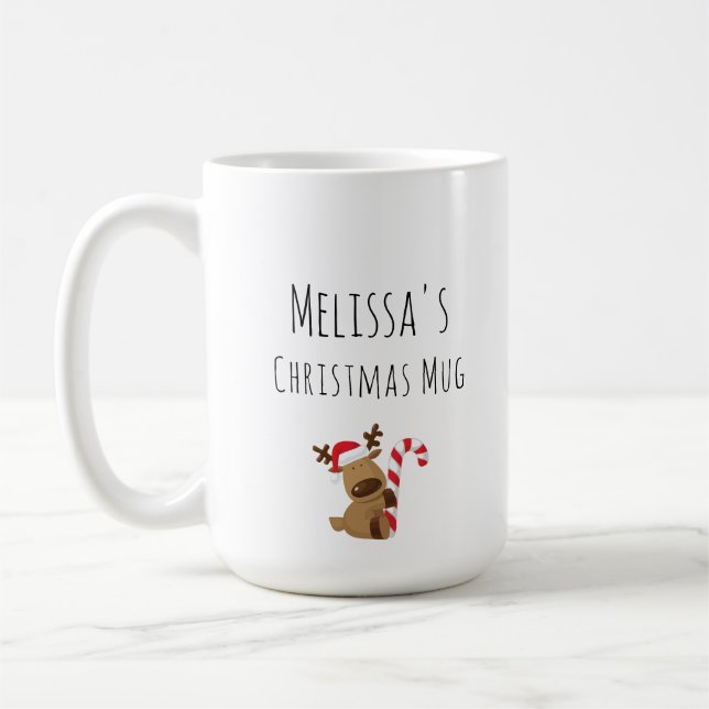 Taza De Café Navidades personalizados Mug, personalizado de ren (Izquierda)