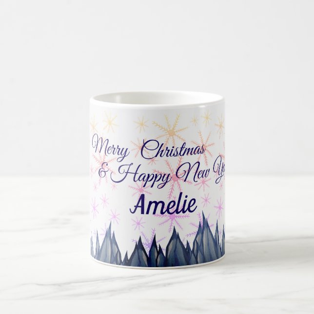Taza De Café Navidades personalizados Mug Snowflakes (Centro)
