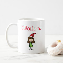 Taza De Café navidades personalizados niños chica personaje caf