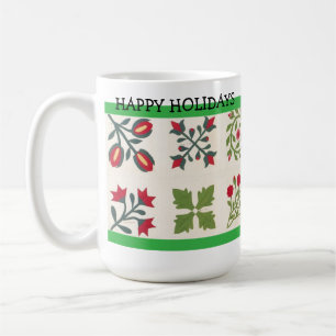 Taza De Café Navidades personalizados Patrón de vintage de vaca