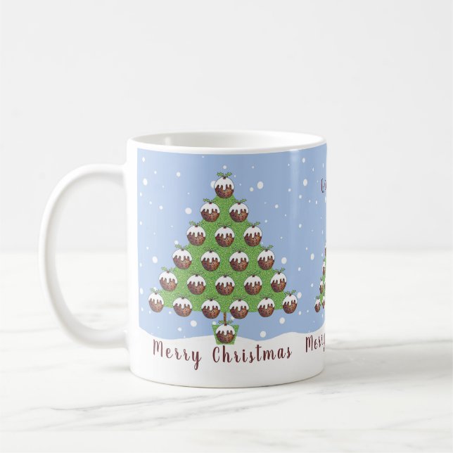 Taza De Café Navidades personalizados pudding Tree Mug (Izquierda)
