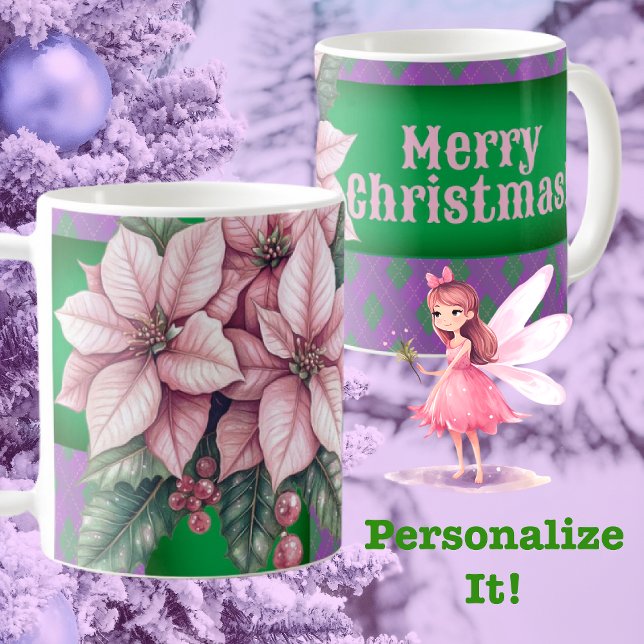 Taza De Café Navidades personalizados rosados y morados de caba (Subido por el creador)