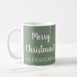 Taza De Café Navidades personalizados Sage Green