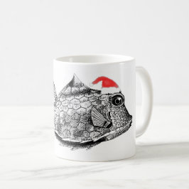Taza De Café Navidades Pescado (pez-cisne) con Santa Hat