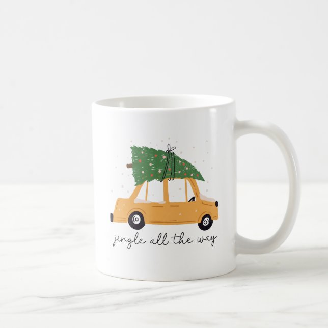 Taza De Café Navidades Pine Tree Car (Derecha)