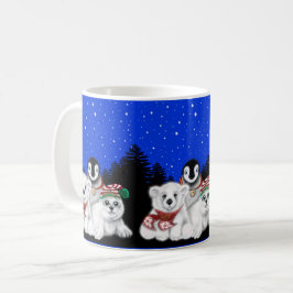 Taza De Café Navidades pingüino bebé oso polar cachorro