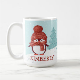 Taza De Café Navidades pingüinos personalizados