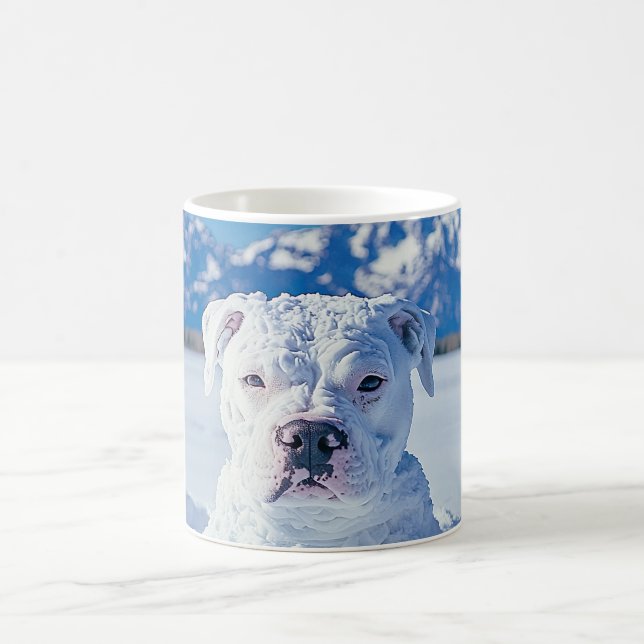 Taza De Café Navidades Pitbull Dog Snowman (Centro)