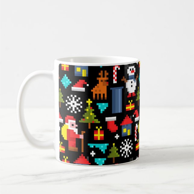 Taza De Café Navidades Pixel (Izquierda)