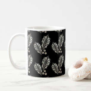 Taza De Café Navidades Platinum Silver Holly Mug