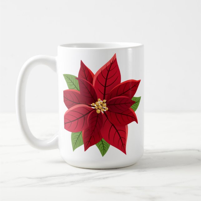 Taza De Café Navidades Poinsettia (Izquierda)