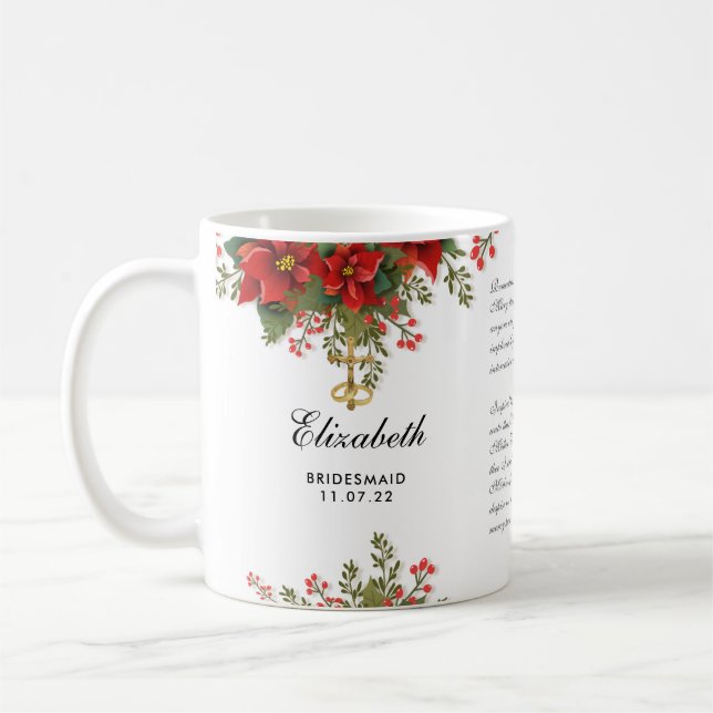 Taza De Café Navidades poinsettia Boda (Izquierda)