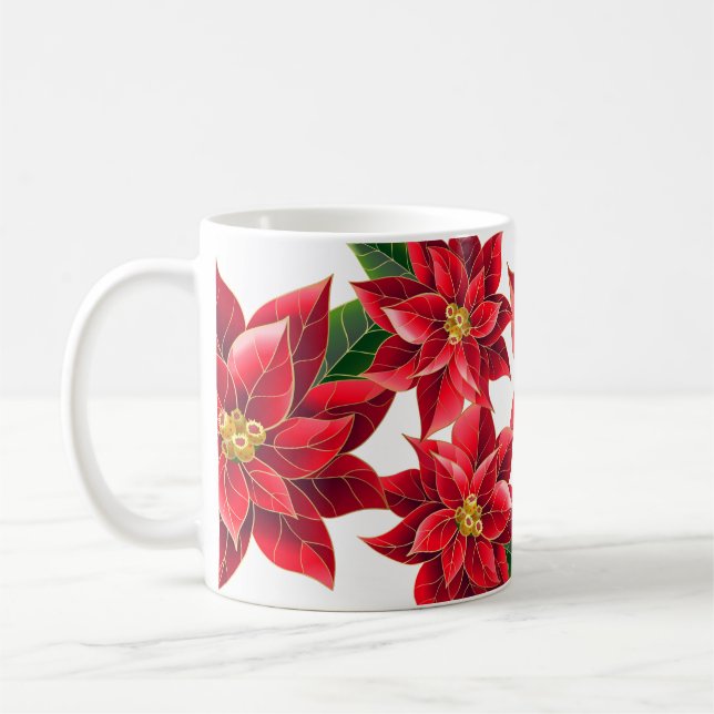 Taza De Café Navidades Poinsettias Mug (Izquierda)