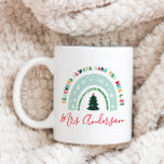 Taza De Café Navidades profesor arco iris buena lista lindo reg<br><div class="desc">Los profesores de arcoiris de los navidades siempre están en la lista de adorables regalos de taza.</div>