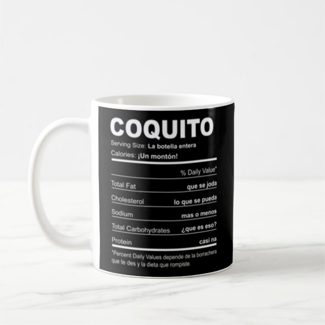 Taza De Café Navidades Puerto Rico Receta Coquito Boricua (Izquierda)