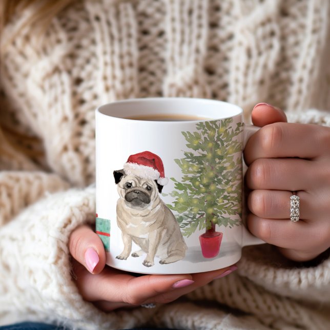 Taza De Café Navidades Pug 1 personalizados (Subido por el creador)