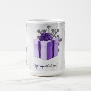 Taza De Café Navidades púrpura dan barba de vacaciones