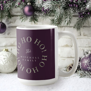 Taza De Café Navidades Púrpura Verde Ho Ho ID1009