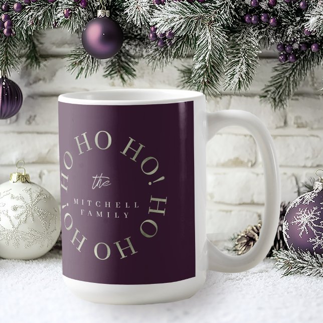 Taza De Café Navidades Púrpura Verde Ho Ho ID1009 (Subido por el creador)