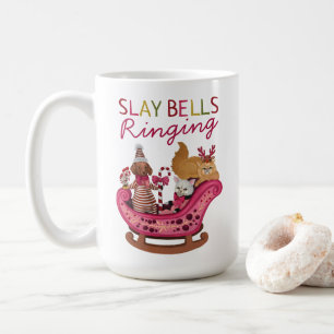 Taza De Café Navidades que hacen sonar las campanas rosadas