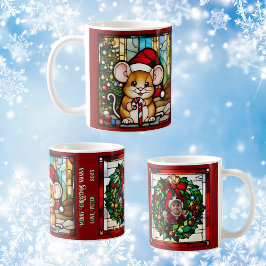 Taza De Café Navidades Ratón Personalizable de vidrio con manch