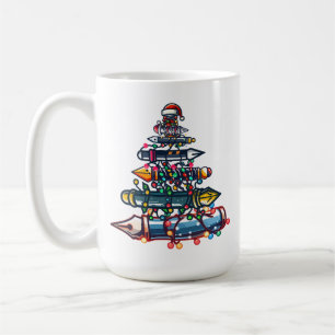 Taza De Café Navidades reflexivos Regalo de profesor, árbol de 