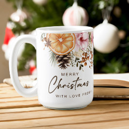 Taza De Café Navidades regalos rústicos cítricos botánicos de i