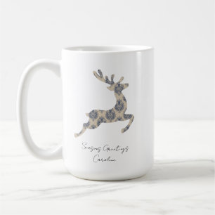Taza De Café Navidades Reindeer Toile