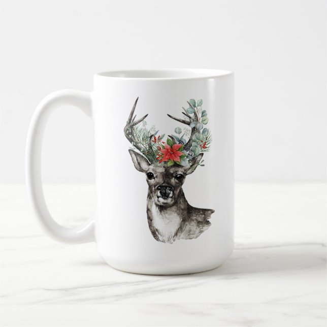 Taza De Café Navidades renos atragantados personalizados (Izquierda)