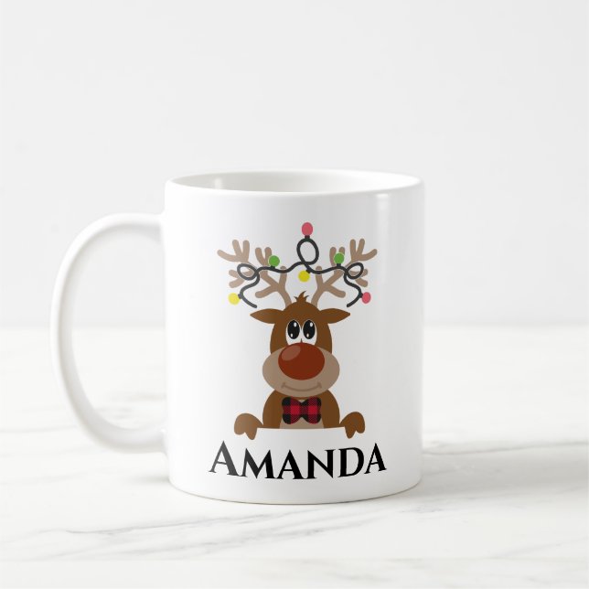 Taza De Café Navidades renos - navidades ligeros (Izquierda)